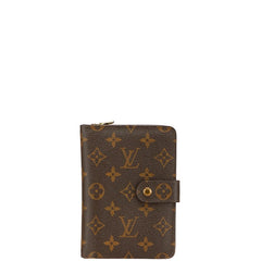 ルイ ヴィトン モノグラム ポルトパピエ ジップ 二つ折り財布 M61207 ブラウン 茶 PVC レザー レディース LOUIS VUITTON 【中古】