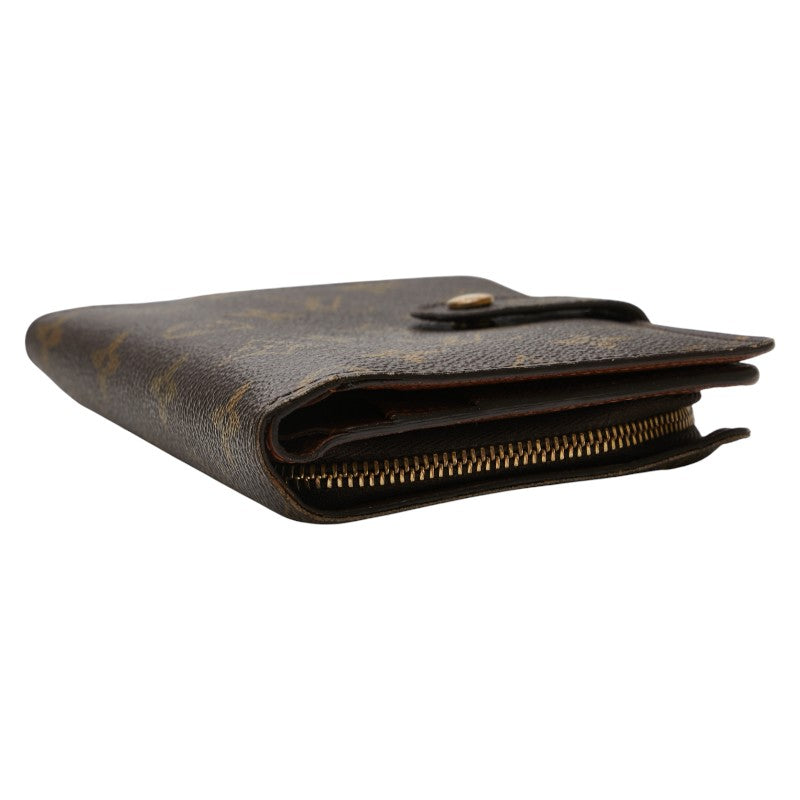 ルイ ヴィトン モノグラム ポルトパピエ ジップ 二つ折り財布 M61207 ブラウン 茶 PVC レザー レディース LOUIS VUITTON 【中古】