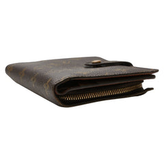 ルイ ヴィトン モノグラム ポルトパピエ ジップ 二つ折り財布 M61207 ブラウン 茶 PVC レザー レディース LOUIS VUITTON 【中古】
