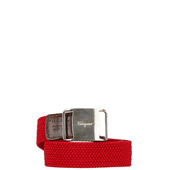 サルヴァトーレフェラガモ ベルト CA-67 8712 レッド キャンバス メンズ Salvatore Ferragamo 【中古】