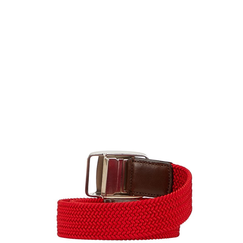 サルヴァトーレフェラガモ ベルト CA-67 8712 レッド キャンバス メンズ Salvatore Ferragamo 【中古】