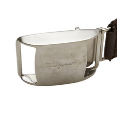 サルヴァトーレフェラガモ ベルト CA-67 8712 レッド キャンバス メンズ Salvatore Ferragamo 【中古】