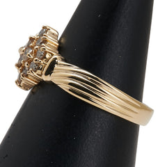 K18YG イエローゴールド ダイヤ0.50ct フラワー モチーフ リング 指輪 レディース 11号 【中古】