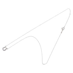 K18WG ホワイトゴールド ダイヤ0.20ct ホースシュー 馬蹄 モチーフ ペンダントネックレス レディース 【中古】