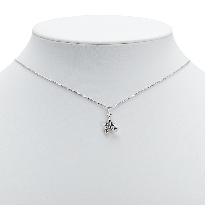 K18WG ホワイトゴールド ダイヤ0.15ct ペンダントネックレス レディース 【中古】