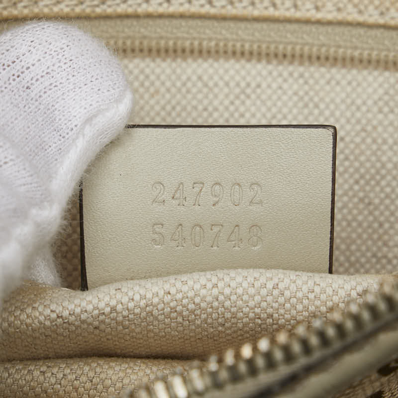 グッチ GGキャンバス ハンドバッグ ショルダーバッグ 2WAY 247902 ベージュ キャンバス レザー レディース GUCCI 【中古】