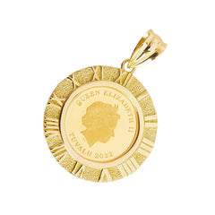 K24 ゴールド K18YG イエローゴールド エリザベス2世 ツバルホース3ドル金貨 1/25OZ ペンダントトップ レディース 【中古】