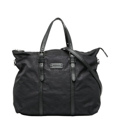 グッチ GGナイロン トートバッグ ショルダーバッグ 2WAY 510332 ブラック ナイロン レザー レディース GUCCI 【中古】
