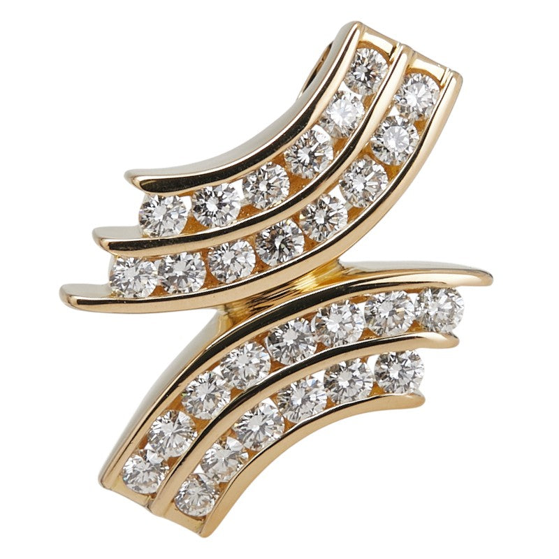 K18YG イエローゴールド ダイヤ0.75 ペンダントトップ レディース 【中古】