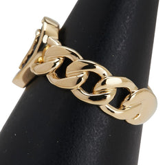 K18YG イエローゴールド サファイア0.38ct ハート チェーン モチーフ リング 指輪 レディース 10.5号 【中古】