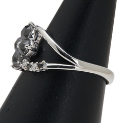 K18WG ホワイトゴールド ダイヤ1.00ct 花 フラワー モチーフ リング 指輪 レディース 12号 【中古】