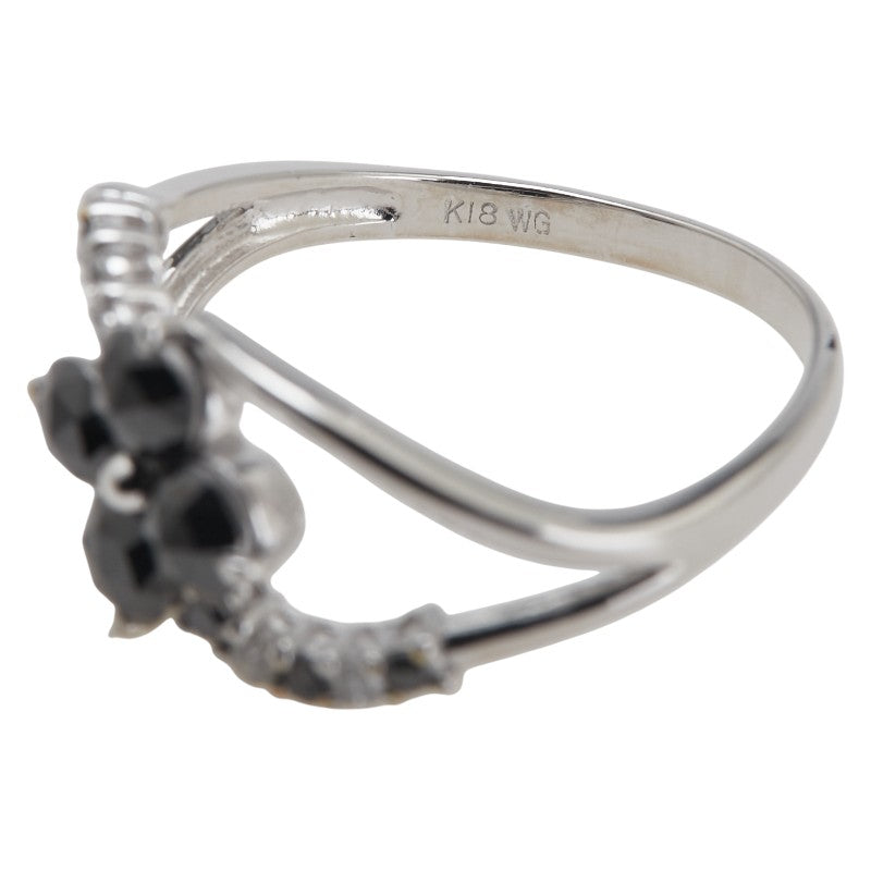 K18WG ホワイトゴールド ダイヤ1.00ct 花 フラワー モチーフ リング 指輪 レディース 12号 【中古】