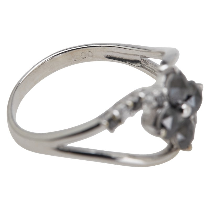 K18WG ホワイトゴールド ダイヤ1.00ct 花 フラワー モチーフ リング 指輪 レディース 12号 【中古】