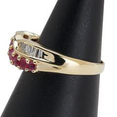 K18YG イエローゴールド ルビー1.07ct ダイヤ0.26ct リング 指輪 レディース 15号 【中古】