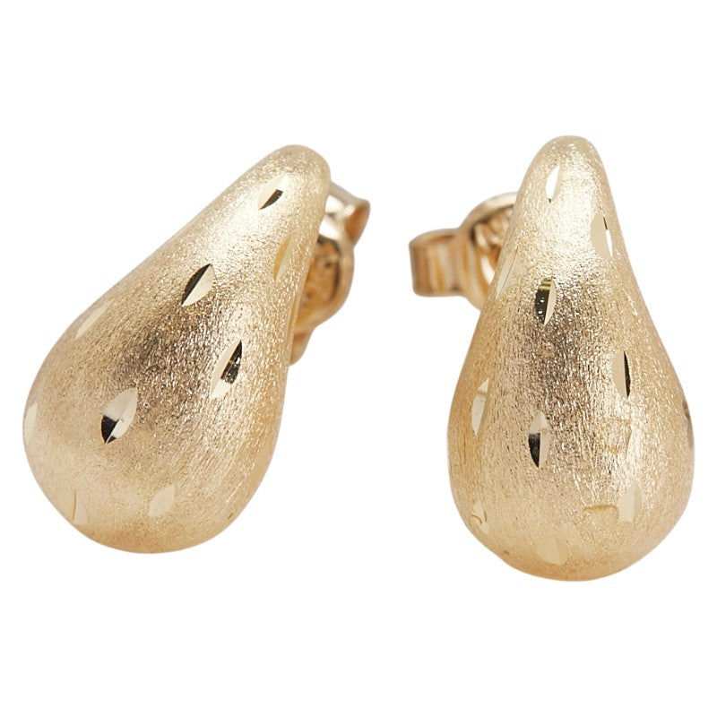 K18YG イエローゴールド ドロップ 雫 スタッドピアス レディース 【中古】