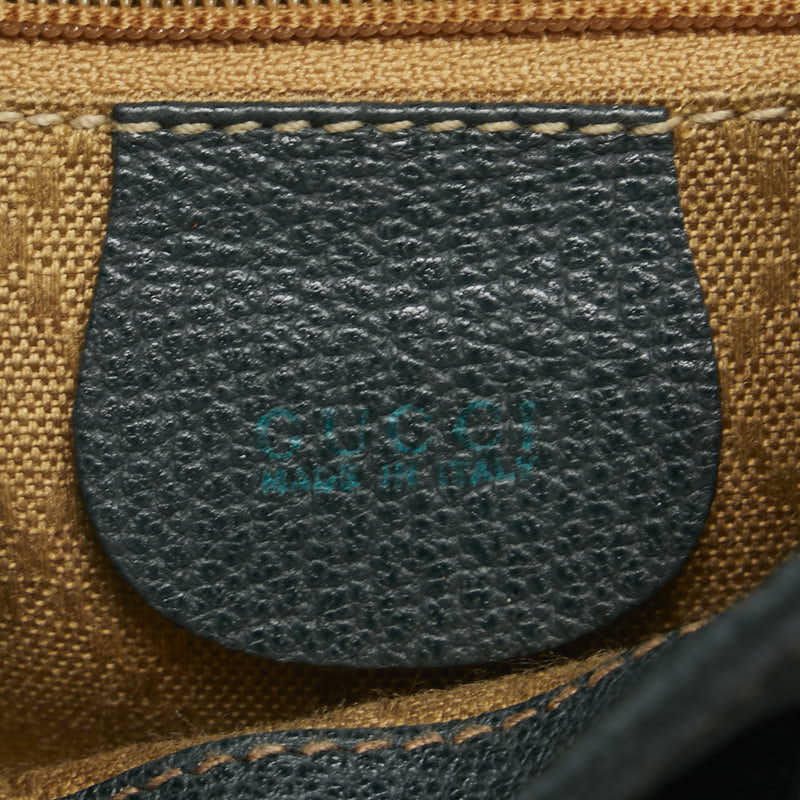 グッチ バンブー リュック バッグパック 003 2058 0030 グリーン スウェット レザー レディース GUCCI 【中古】