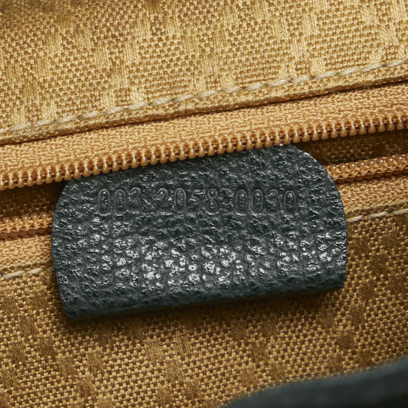 グッチ バンブー リュック バッグパック 003 2058 0030 グリーン スウェット レザー レディース GUCCI 【中古】