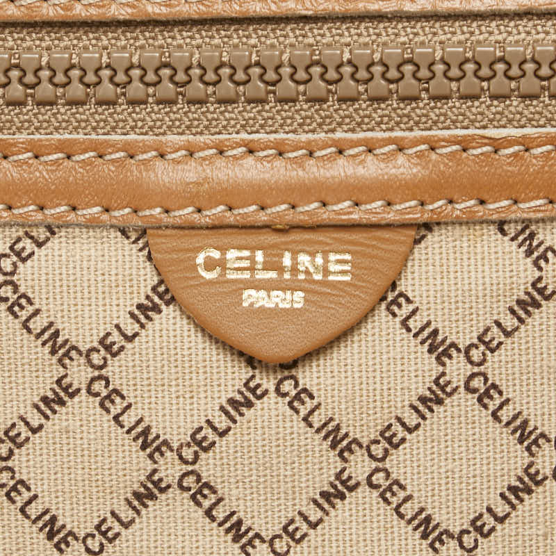 セリーヌ マカダム スーツケース トランクケース ブラウン PVC レザー レディース CELINE 【中古】