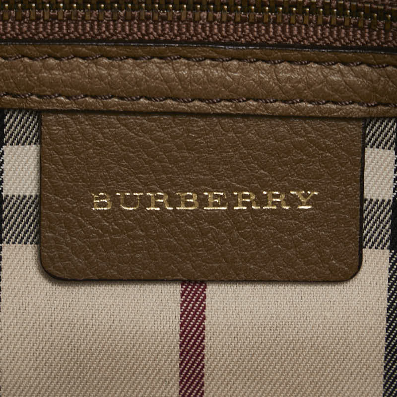 バーバリー ノバチェック ショルダーバッグ ブラウン レザー レディース BURBERRY 【中古】