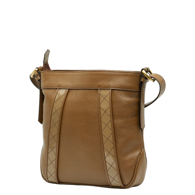 バーバリー ノバチェック ショルダーバッグ ブラウン レザー レディース BURBERRY 【中古】
