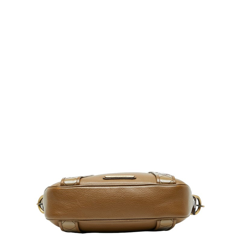 バーバリー ノバチェック ショルダーバッグ ブラウン レザー レディース BURBERRY 【中古】