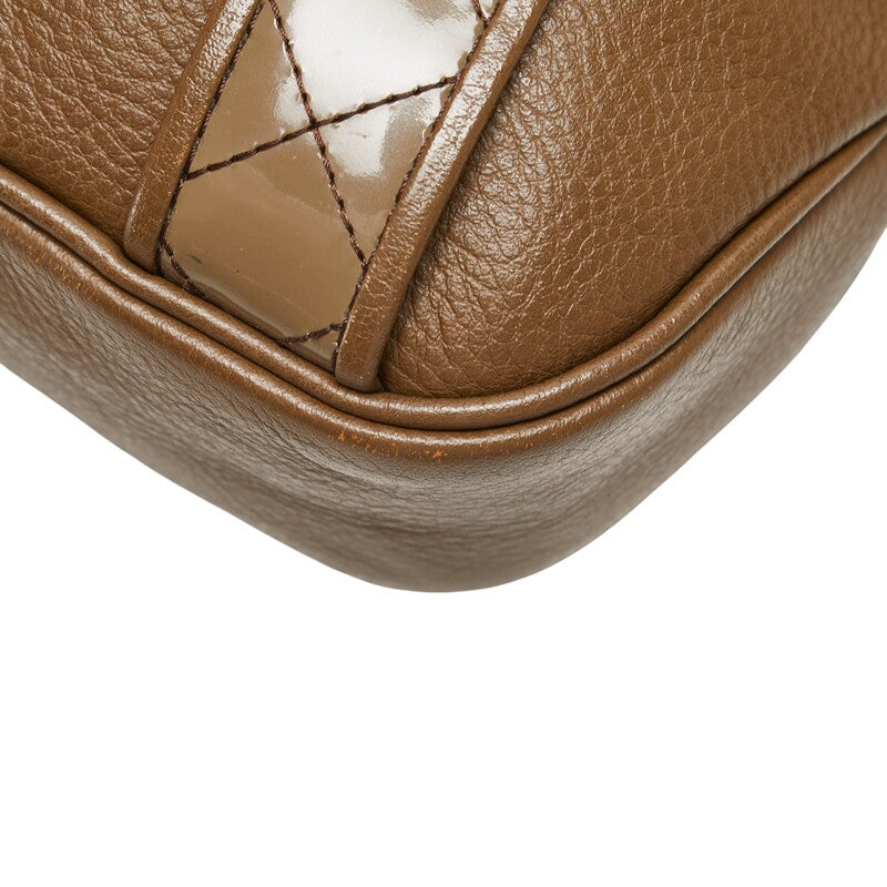 バーバリー ノバチェック ショルダーバッグ ブラウン レザー レディース BURBERRY 【中古】
