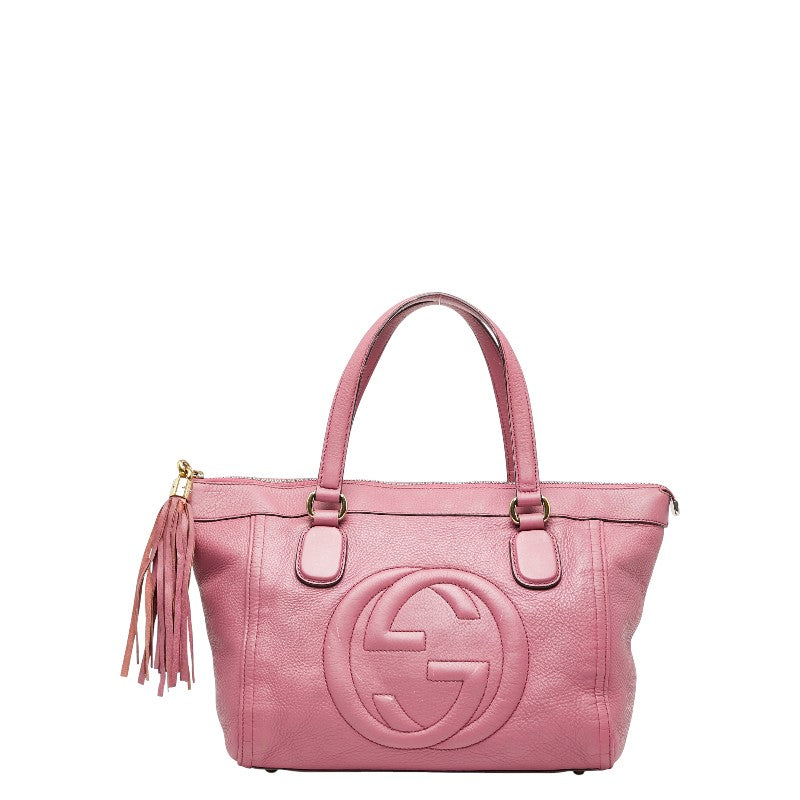 グッチ ソーホー タッセル ショルダーバッグ トートバッグ 282307 ピンク レザー レディース GUCCI 【中古】