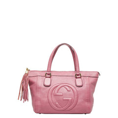 グッチ ソーホー タッセル ショルダーバッグ トートバッグ 282307 ピンク レザー レディース GUCCI 【中古】