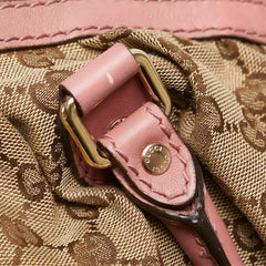 グッチ GGキャンバス ハンドバッグ ショルダーバッグ ２WAY 223974 ブラウン ピンク キャンバス レザー レディース GUCCI 【中古】