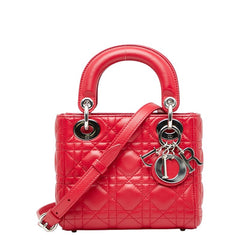 ディオール カナージュ レディディオール ハンドバッグ ショルダーバッグ 2WAY レッド レザー レディース Dior 【中古】
