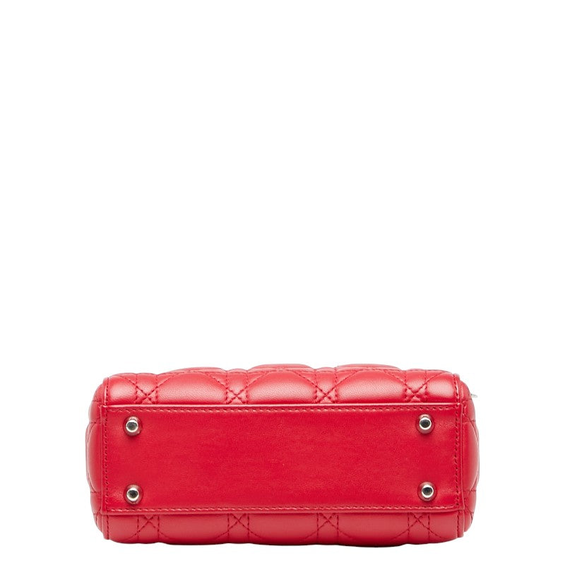 ディオール カナージュ レディディオール ハンドバッグ ショルダーバッグ 2WAY レッド レザー レディース Dior 【中古】