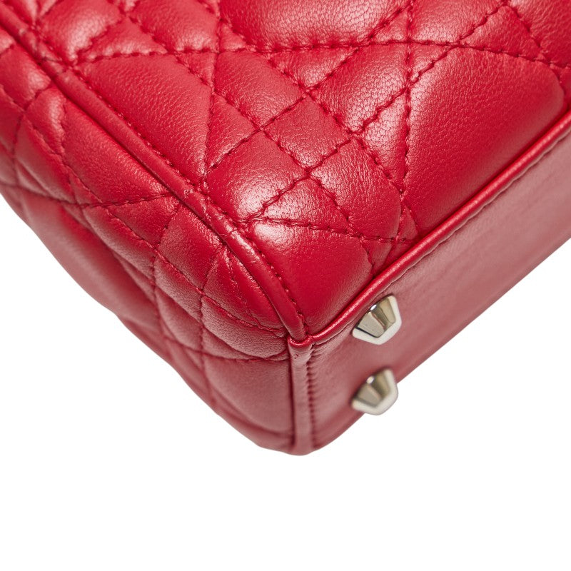 ディオール カナージュ レディディオール ハンドバッグ ショルダーバッグ 2WAY レッド レザー レディース Dior 【中古】
