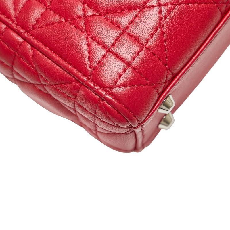 ディオール カナージュ レディディオール ハンドバッグ ショルダーバッグ 2WAY レッド レザー レディース Dior 【中古】