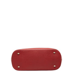 セリーヌ ロゴ トートバッグ ハンドバッグ レッド レザー レディース CELINE 【中古】