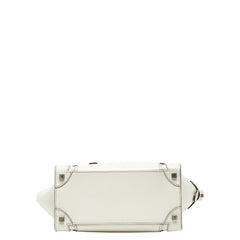 セリーヌ ラゲージ マイクロショッパー ハンドバッグ ベージュ レザー レディース CELINE 【中古】