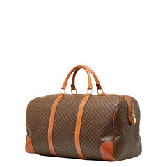 セリーヌ マカダム ボストンバッグ ブラウン PVC レザー レディース CELINE 【中古】