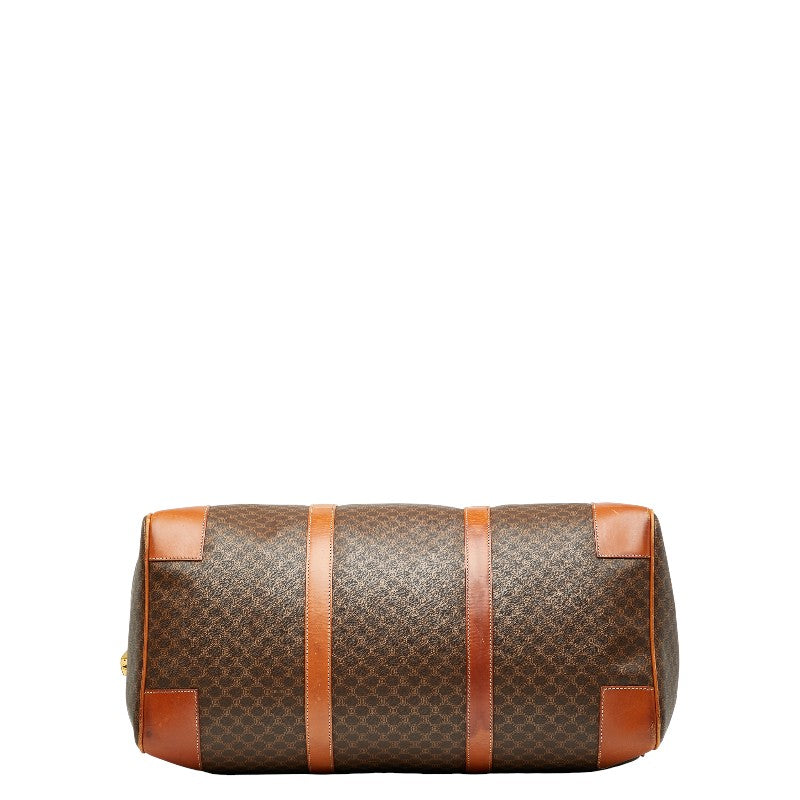 セリーヌ マカダム ボストンバッグ ブラウン PVC レザー レディース CELINE 【中古】