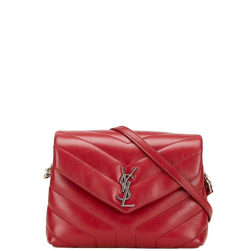 サンローラン YSLロゴ ルル トイバッグ ショルダーバッグ 467072 ワインレッド レザー レディース SAINT LAURENT 【中古】