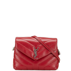 サンローラン YSLロゴ ルル トイバッグ ショルダーバッグ 467072 ワインレッド レザー レディース SAINT LAURENT 【中古】