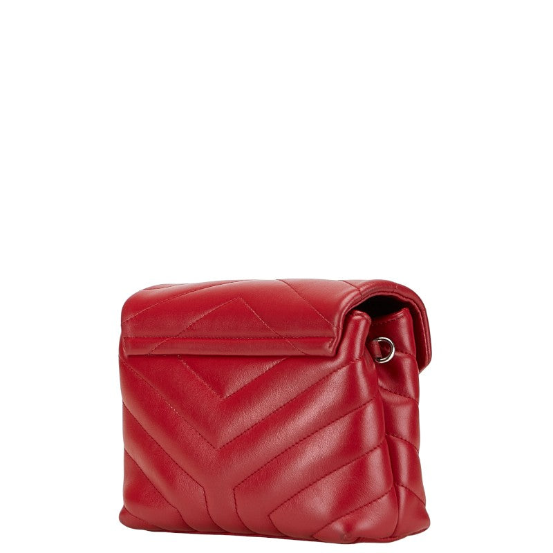 サンローラン YSLロゴ ルル トイバッグ ショルダーバッグ 467072 ワインレッド レザー レディース SAINT LAURENT 【中古】