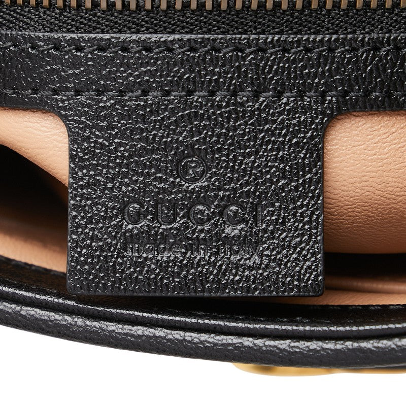 グッチ GGマーモント ダブルG 斜め掛け ショルダーバッグ 648934 ブラウン ブラック パイソン レザー レディース GUCCI 【中古】