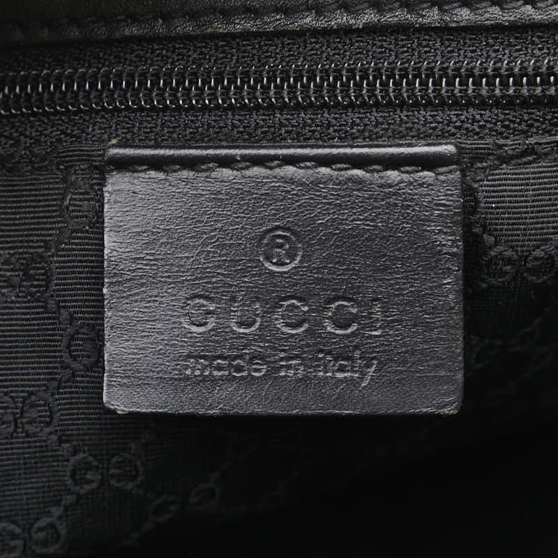 グッチ シェリーライン トートバッグ ハンドバッグ 73983 ブラック デニム レザー レディース GUCCI 【中古】