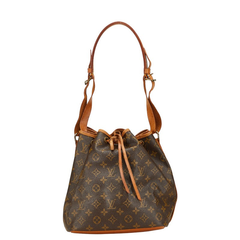 ルイ ヴィトン モノグラム プチノエ 肩掛け ショルダーバッグ M42226 ブラウン PVC レザー レディース LOUIS VUITTON 【中古】