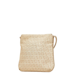 フェンディ ズッキーノ ショルダーバッグ 8BT075 ベージュ キャンバス レザー レディース FENDI 【中古】