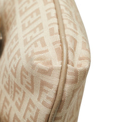 フェンディ ズッキーノ ショルダーバッグ 8BT075 ベージュ キャンバス レザー レディース FENDI 【中古】