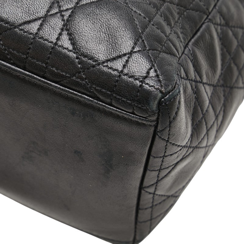 ディオール レディディオール カナージュ ハンドバッグ ブラック レザー レディース Dior 【中古】