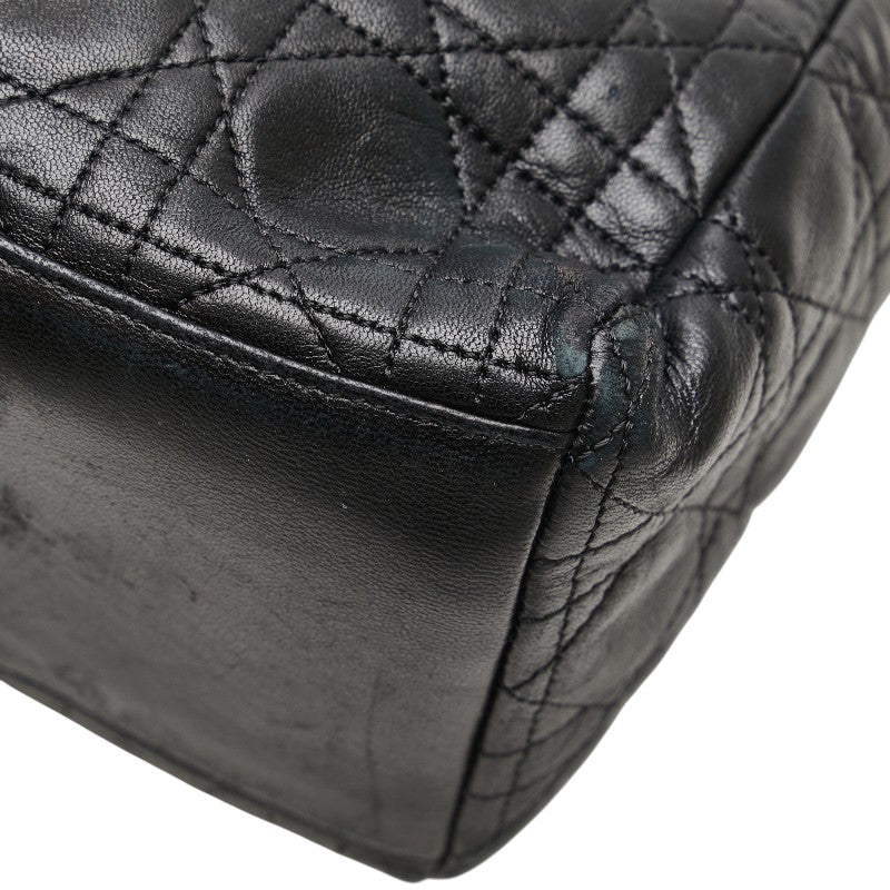 ディオール レディディオール カナージュ ハンドバッグ ブラック レザー レディース Dior 【中古】