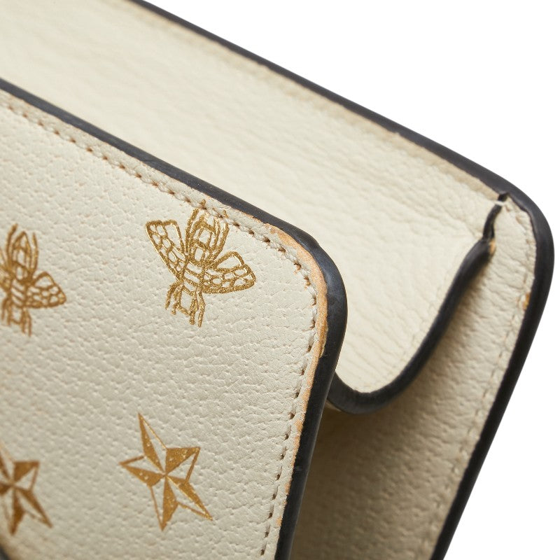 グッチ シルヴィ 星 スター 蜂 ビー ハンドバッグ ショルダーバッグ 2WAY 470270 アイボリー レザー レディース GUCCI 【中古】