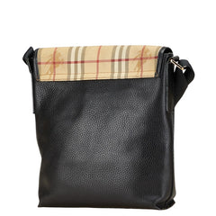 バーバリー ノバチェック シャドーホース ショルダーバッグ ブラック マルチカラー PVC レザー レディース BURBERRY 【中古】