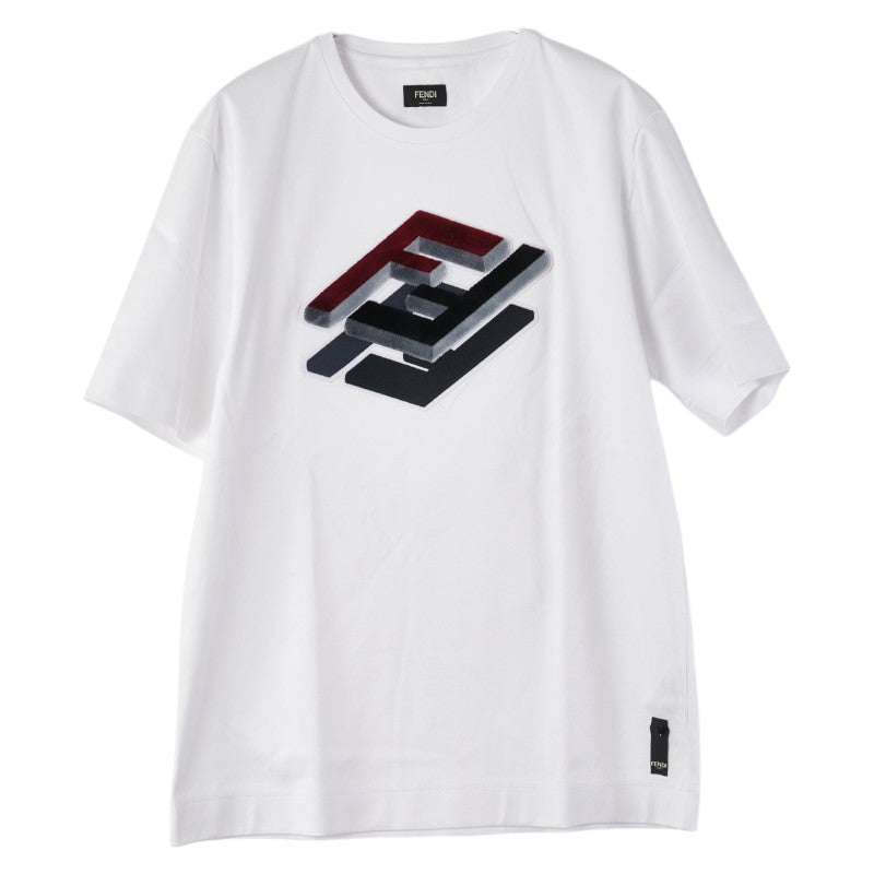 フェンディ FFロゴ Tシャツ サイズ：L FY0936 AL36 ホワイト マルチカラー コットン メンズ FENDI 【中古】